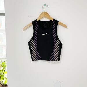 Nike Black & Purple Stripe Workout Tank Size XS
